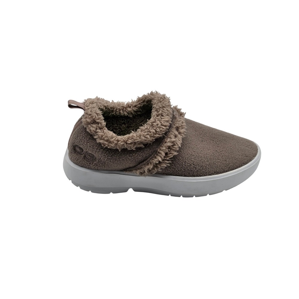 OOFOS OOcoozie Low Women 6.5 Chocolate Sherpa Lined Recovery Shoes 5074